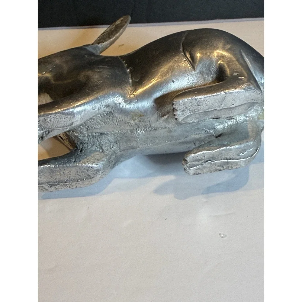 Vintage Pewter Rabbit Bunny Figurine Statue 6